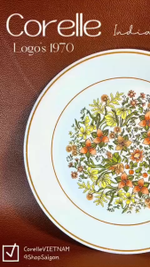 Corelle USA Logo 1970s - Indian Summer - 01 Chiếc Đĩa Cạn Tròn 26cm