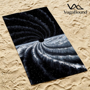 Black Hole Vortex Luxury Beach Towels Crafted from Combed Cotton Plush and Absorbent Beach Towel or Pool Towels
