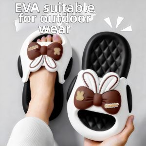 Summer Cute Bunny Bow EVA Thick Soled Slippers