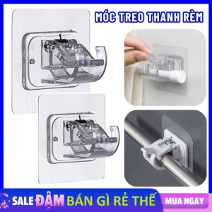 Miếng Dán Tường Treo Rèm Cửa - Móc Dán Giữ Thanh Treo Đồ Không Cần Khoan Siêu Chắc Đa Năng - Kẹp Nhựa Cố Đinh Giá Treo Khăn Nhà Tắm Dính Siêu Chắc