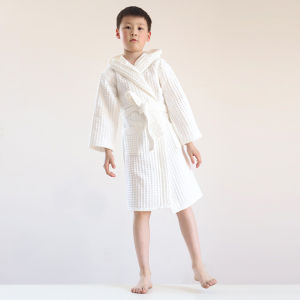 Childrens Bathrobe Long Pure Cotton Absorbent Quick Dry Swimmable Towel Style Bathrobe for Boys And Girls Indoor Home Use