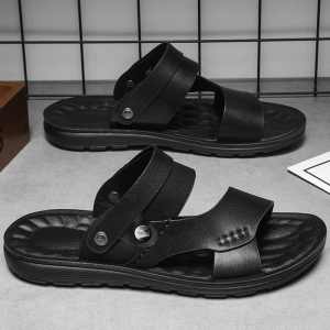 Mens Summer Casual Anti-Slip Beach Shoes Driving Comfortable Outdoor Wear Two-Purpose Slip-On Breathable Flat Heel Sandals