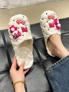 Cute Bear Closed Toe Sandals Womens Summer Internet Celebrity Indoor and Outdoor Shit Feeling Thick Sole Non Slip Beach Hole Shoes