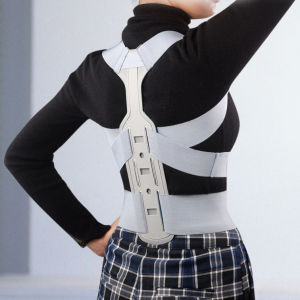 Back Supporter Posture Corrector Improve Chest Hunchback Lumbar Back Support Bad Sitting Posture Correction Belt High Quality (Grey)