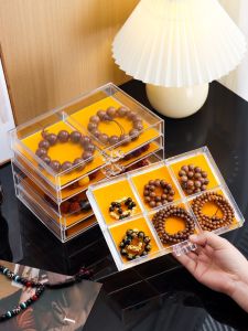 Large Capacity Crystal Bracelet Storage Box Multi-Layer Transparent Buddha Amulet Bead Organizer Jewelry Accessory Storage Case