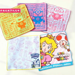 Pure Cotton Snugly Cut Velvet Cartoon Square Handkerchief 20*20cm Childrens Cute Towel Bathrobe Home Fabric Art