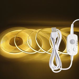 3 Modes Dimmable 5V USB COB Light Strip Motion Sensor Induction Night Light for Bathroom Bedroom Bed TV Lighting Decoration