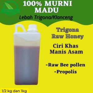 Madu Murni Asli Original 1 kg | Klanceng Trigona Liar/Bambu (Biroi) Madu Tawon Lebah Kelulut Lanceng Hutan Penangkarang..Madu Alami Tanpa Proses.. Klanceng Mentah.. Klanceng Asli Madu Klulut Trigona | Geraimadanibee