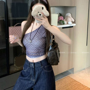 Áo Ba Lỗ Không Tay Kẻ Caro Pure Desire Dành Cho Nữ Mùa Hè Thiết Kế Mới Ôm Vừa Vặn Kiểu Pháp Áo Ba Lỗ Không Tay Ôm Vừa Vặn