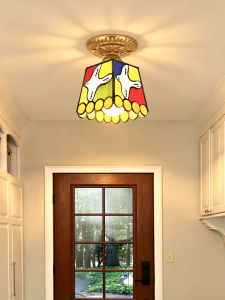 DGY | Vintage Rural Style Color Glass Ceiling Light