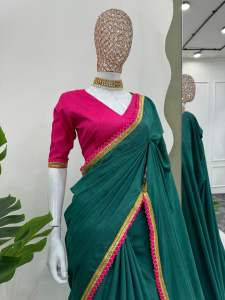 Launching new beautiful mul mul cotton saree with beautiful lakatan lace border with unstitched blouse piece