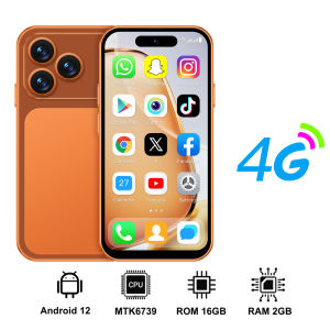 SERVO | SERVO Mini Pocket Smartphone 4G LTE 4.0" HD Display Android 12 Dual SIM Face Unlock WiFi GPS 16GB ROM Small Mobile Phone Torch
