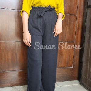 Celana Kulot Rib / Bahan Rib Knit Homeware / Celana Wanita Panjang / Celana Kulot