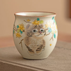 Cute Cat Ru Ware Master Cup Single Cup Ceramic Tea-Making Sets Kung Fu Small Tea Cup Tea Cup Tea Cup Gift Box