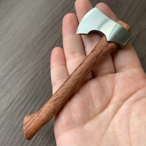 Multi Functional Stainless Steel Mini Wooden Handle Small Mountain Axe Outdoor Convenien Camping Hiking EDC Survival Manual Tool
