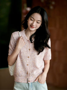 Lace Breathable Polo Knitwear Short Sleeve