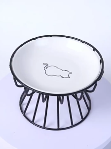 TEA7146 จานแมว อุปกรณ์สําหรับสัตว์เลี้ยงสูง Nordic Cat Feeder เครื่องดื่มสําหรับสุนัขแมวลูกสุนัขลูกแมวขนมขบเคี้ยวจานกระป๋องน้ํา Feeder คอนเทนเนอร์