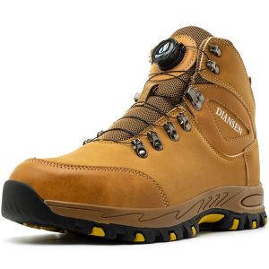 New Rotating Button 2024 Waterproof Security Work Safety Boots Protective Leather Boots Anti-smash Anti-puncture Industrial Shoe