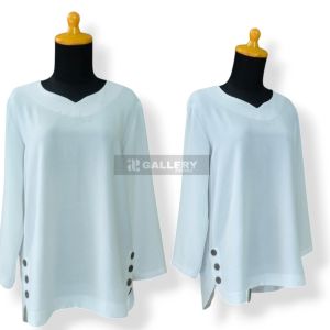 Tunik wanita lengan panjang modern simple elegan terbaru lebaran2025 crinkle