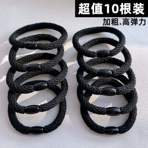 High Elasticity Durable Black Hair Ties Womens Stylish Hair Bands Hair Bands Fashionable Hair Accessories Hair Bands