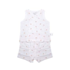 Áo Ba Lỗ Dệt Kim Cotton Mỏng Mùa Hè Không Tay Cho Bé Trai Và Bé Gái Labi Baby Áo Ba Lỗ Và Quần Ngắn Thoáng Khí Thoải Mái