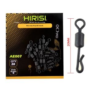 Hirisi AE007 20 Chiếc Thay Đổi Nhanh Xoay Thép Không Gỉ Cá Chép Câu Cá Rig Liên Kết Cổng Kết Nối Thiết Bị Đầu Cuối Giải Quyết Câu Cá Phụ Kiện