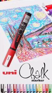 PWE-5M Uni Chalk Marker – Vibrant & Bold Liquid Chalk for Glass Chalkboards & Windows