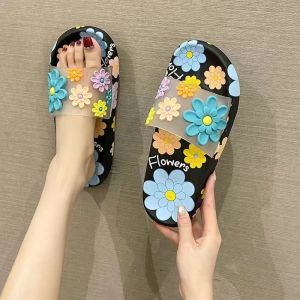 JIFANPAUL | Cute Flower Pattern Slip-resistant Summer Ladies Flip Flops