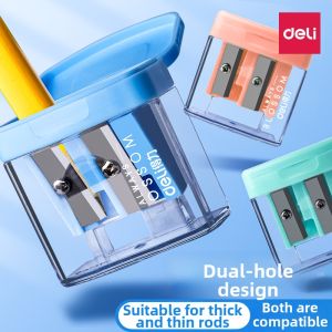 deli | Childrens Double-hole Pencil Sharpener for Primary Students Toddlers Coarse Large Diameter Pencils
