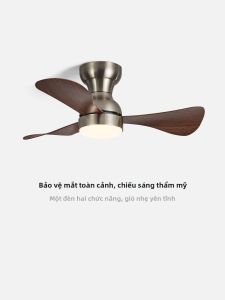 NSWR | Retro Bauhaus Ceiling Light with Fan Modern Minimalist Full Spectrum Bedroom Use Variable Speed Silent