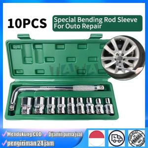 konci2 tekiro 1 set 10Pcs Termasuk 9pcs 8-24mm 1/2 inch 6PT Mata kunci sok set kunci shock set