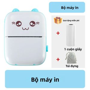 Máy In Nhiệt Mini Không Dây BT 200dpi Bluetooth Di Động Cáp USB Nhãn Ảnh Ghi Nhớ In Thẻ Máy Xanh Hồng Cho Gia Đình Sử Dụng