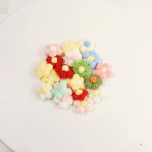 10 Chiếc Dệt Kim Mini Hoa Đính Miếng Dán Hoa Nhiều Màu Sắc May Trang Trí Cho Quần Áo Mũ DIY Cưới Thủ Công Tiếp Liệu 4.5Cm