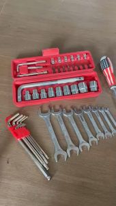 1 SET ALAT BENGKEL PROMO KUNCI SOK 27+KUNCI PAS 8 PCS+Kunci L SEGIENAM SET+OBENG BOLAK BALIK