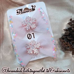 (1 PASANG) JEPIT RAMBUT PITA TILE PERMATA IMPORT / JEPIT RAMBUT MANIK KARAKTER BUNGA / JEPITAN RAMBUT ANAK KUPU-KUPU LUCU / BUTTERFLY FLOWER HAIRCLIP / RKP7830