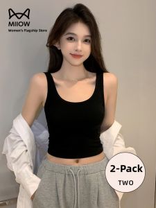 miiow | Black Strapless Cotton Tank Top Womens Short Style Summer Outfit Belly Show Base Layer Shirt Catman 2025 New Arrival