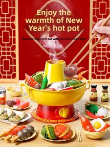 Childrens Kitchen Role Play Toy Set Simulated Food Spray Cooking Utensils Set Boy Girl Birthday Gift Toy BBQ Simulation