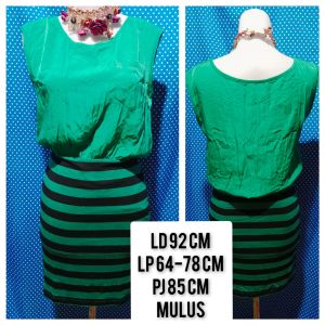 DRESS KUTUNG/SLEEVELESS HIJAU BODYCON 125