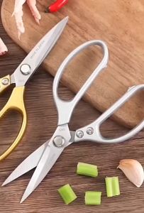 Leoshop888 Gunting Dapur Stainless Steel Tebal Tajam Pemotong Daging Sayur Ikan