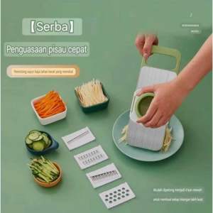 Vegetable Cutter 5in1 Pisau Pemotong Buah dan Sayur Parutan Multifungsi