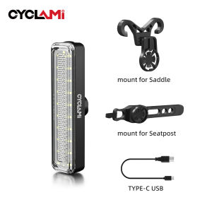 CYCLAMI | Đèn Hậu Xe Đạp Thông Minh CYCLAMI Với 12 Chế Độ Đèn Cảnh Báo Nhiều Màu Sắc Hệ Thống Phanh Thông Minh Đèn Hậu An Toàn Ban Đêm Dành Cho Yên Xe Đạp & Cột Yên.