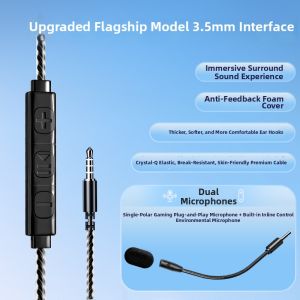 LIWEILANG | Wired Non-In-Ear Over-Ear Gaming Headset with Microphone USB