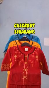 Set Pakaian Muslim Motif islami Warna / Set Koko Anak Bayi Bonus Peci Usia 3-18 Bulan Max BB 10 kg