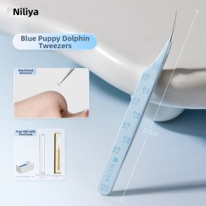 NILIYA | Professional High-Precision Ultra-Pointed Blackhead Remover Dolphin Tweezers