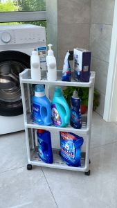 Kệ hẹp di động cozyhome đựng đồ nhà tắm đa năng thiết kế nhỏ gọn tiết kiệm không gian có bánh xe di chuyển thoát nước dễ dàng