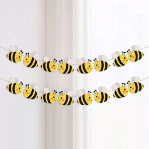 Bee Banner Party Decoration Versatile Birthday Anniversaries Seasonal Celebrations Paper Bee Pattern Baby Shower Decorations