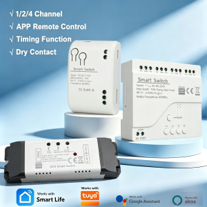 1/2/4CH WiFi RF Relay Module 433MHz Wireless Remote Control Switch 7-32V 85-250V 10A Light Motor Smart Receiver Works with Tuya