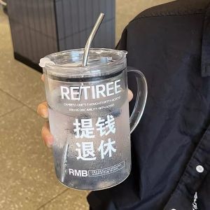 ZHANGQIN | Large Capacity Measuring Glass Water Cup with Straw 1000ml