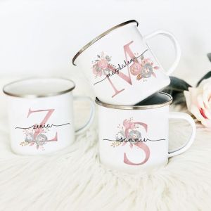 Personalized Name Mug Initial and Name Cup Customized Coffee Mups Outdoor Cups Anniversary Couple Engagement Wedding Gift