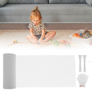 5M พลาสติกตาข่ายรั้วสําหรับแมวภายใต้โซฟา Blocker กันชนด้านล่างของเล่น Blocker กับผูกและถุงมือเฟอร์นิเจอร์ Gap Baffle สุทธิ